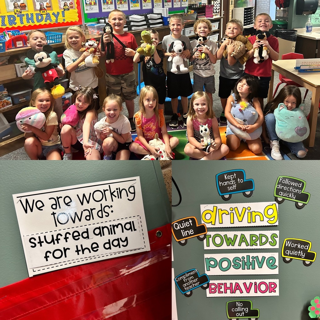 Mrs. Lilley’s kindergarten earned stuffed animal day for their positive behavior! Keep working hard Kindergarteners! 